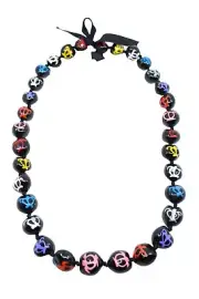 Kukui Nut Lei Hawaiian Style Necklace - Multicolor, Hand Painted Turtles/Honu