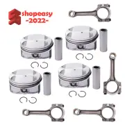 4PCS Pistons & Rings Connecting Rod Kit for Pontiac G5 G6 GMC Saturn Aura 2.4L