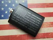 2nd Amendment AMERICAN FLAG Stainless Steal Hip Flask Black