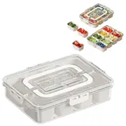 Divided Serving Tray with Lid and Handle Snack Box Container Perfect for Party