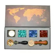 Wax Seal Stamp Set,Wax Seal Kit with Sealing Wax Beads,Brass Seal Stamp,Melti...