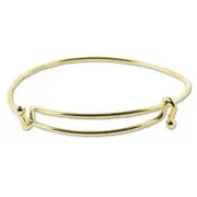 Adjustable EXPANDABLE Bangle Bracelet, Add a Charm, Gold Plate BRAC600GP