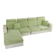 Anyseat Sofa Cover Mint Green L-Shape Polyester Chenille Thick Stretchable Cushion For Living Room Enlarge Size Extra Large