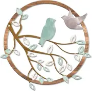 KOYILTD Bird Wall Decor Metal Birds on Tree Branch Art Farmhouse