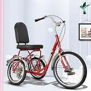 Three Wheel Bike, Tricycle Single Speed Trike 3 Wheels Colorful Bike with Basket for Adults Exercise Shopping Picnic Outdoor Activities Cycling Pedalling
