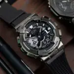 【CASIO 卡西歐】G-SHOCK 金屬色 雙顯電子錶-百搭黑(GM-110BB-1A)