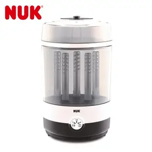 德國NUK-二合一蒸氣烘乾消毒鍋組+寬口徑PPSU感溫奶瓶300mL*2
