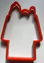 Large Peanuts Snoopy on Doghouse Outline Shape Red Cookie Cutter Stencil 5 x 7.5