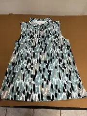 NWT WOMEN'S PUMA CLOUDSPUN THREE BRUSH S/L POLO, SIZE: M, COLOR: NAVY/AQUA (C58)