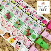 Dummy Clip - Pacifier Chain - Binky Band - Soother Holder - Dummie - Farm Animal