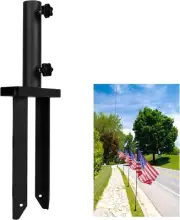 Flag Spike Ground Stake, Ajustable Metal Flag Pole Stakes, Feather Flag Stake Ba