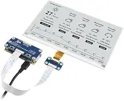 Waveshare 7.5inch E-Paper HAT Display Module Compatible with Jetson Nano/Raspberry Pi 4B/3B+/3A+/3B/2B/1B+/1A+/Zero 2 W/Zero W/Zero 800×480 Resolution Black and White