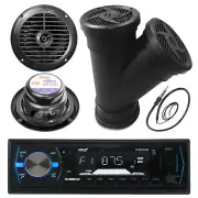 8" LED Wake Board Boat Speakers, 6.5" Speakers, Bluetooth USB Radio, Antenna
