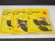 3 NJ Hand Tied Plastic HI-LO Squid Teaser GLOW Fluke/Summer Flounder Rigs