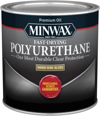 Fast Drying Polyurethane Wood Finish, Clear Semi-Gloss, ½ Pint...