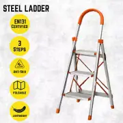 Katashi 3 Step Ladder Steel Multi Purpose Folding Light Weight Platform