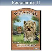 Puppy Love Yorkie Personalised Welcome Sign