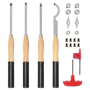 18.3" Full Size Carbide Tip Wood Lathe Turning Tool Kit, Lathe Roughing and F...