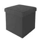 Seville Classics Storage Ottoman Charcoal Gray Quilted Foldable Fabric Cube