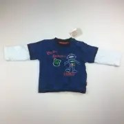 Boys size 00, Pumpkin Patch, cotton long sleeve t-shirt, robot, NEW