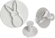 PME RA498 Rabbit Plunger Cutters, Small, Medium, Large Sizes, Set of 3 White