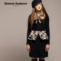 在飛比找momo購物網優惠-【Kinloch Anderson】圓領公主袖格紋腰封長袖洋