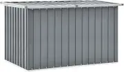 vidaXL Extra-Large Garden Storage Box in Grey - Sturdy Galvanised Steel Outdoor Storage Chest - Ideal for Cushions, Pillows, Blankets, Toys