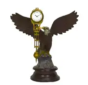 Large Brass American Eagle German Style 8 Day Swinger Movement Swinging Clock