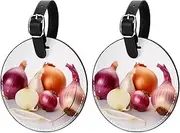 [YTYVAGT] Luggage Tag,Bag Tags for Luggage,Travel Suitcase Tags,Vegetables Onion and Garlic,2-Pc
