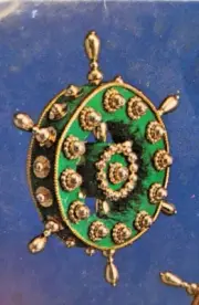 York Crafts SPINDLE GREEN Flocked Sequin Bead Vintage Christmas Ornament Kit