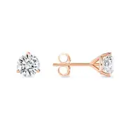 1 Ct Round LabCreated Grown Diamond Earrings 14K Rose Gold F/VS Martini PushBack