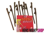 10 Brown Penis Pecker Hens Night Bachelorette Party Willy Dicky Sipping Straws