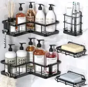 YASONIC Corner Shower Caddy, 5-Pack Shower Organizer Corner with Soap Holder