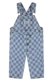 levi's Check Textured Denim Overalls in Checkerboard at Nordstrom, Size 24M