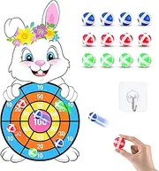 Capoda Easter Dart Board Game 28" Cute Bunny Dart Board with 12 Sticky Balls Easter Basket Stuffers for Easter Yard Indoor Outdoor Sports Games Birthday Gifts Party Favors Supplies