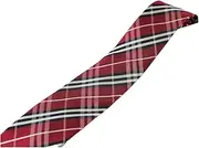 Mens Red, Black, White Plaid Striped Patterned 8cm Neck Tie