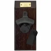 Exotic Wenge Wood Edge Grain Wall Mount Cast Iron Bottle Opener Made in the USA