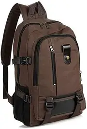 SaZaK Portable Backpack for Men Travel Daypack Canvas Large Capacity Storage Bag School Bookbag for Camping Hiking Cycling Business School