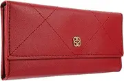 [AKOOSY] Large Capacity Long Wallet for Women Portable PU Leather Money Holder with Multiple Card Slots for Travel and Everyday Use Compact and Stylish Design Red Color