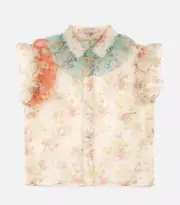 CHRISTOPHER KANE SS18 Ruffle Archive Floral Button Down Shirt Size US 4