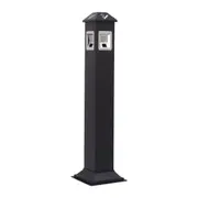 MYWASHROOM Stainless Steel Outdoor Standing Trash Can Metal Black Powder Coating Ashtray