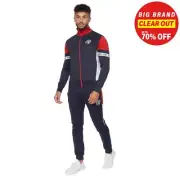 Crosshatch Landan Mens Tracksuit Casual Comfort Activewear 2 Piece Set Navy Blue