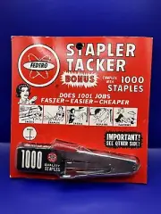 NOS Vintage 1964 Fedtro Mini Stapler Mid Century Office Supplies Industrial Cool