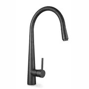 Brass Black Swivel Pull Out Spout Kitchen Sink Mixer Tap Laundry Faucet