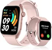 Smart Watch for Men & Women, 2.0" Full Touchscreen Fitness Tracker with Bluetooth Call, Heart Rate & Sleep Monitor, 100+ Sports Modes, IP67 Waterproof, Compatible with Android & iOS (Pink)