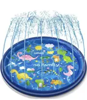 Ohuhu Dino Pad Sprinkler Kids Toddlers,Baby Pool-68" Outdoor Dinosaur Splash Fam