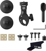 Insta360 Motorcycle Bundle New Version - Complete Mounting Kit X4/X3/X2/X 360 Cameras | Compatible with ACE/ACE PRO/GO 3/ GO2/ONE R/RS, DJI OSMO Action 4/3/2 and GoPro 12/11/10/9/MAX, Black