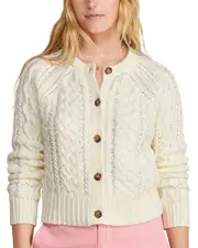 Vineyard Vines Crewneck Cable Knit Cardigan Sweater