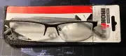 Foster Grant +1.25 Reading Glasses IRONMAN IM1001 GRAY/BLUE Metal Half-Frame NEW
