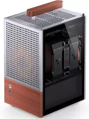 T6 Silver ITX PC Case, Mini Tower Aluminum Computer Case, with Multifunctional H
